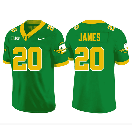 Jordan James Jersey #20 Oregon Ducks Football Green