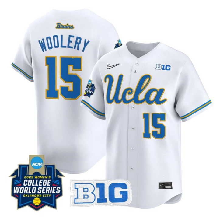 Jordan Woolery Jersey #15 UCLA Bruins Softball 2025 World Series Stitched White