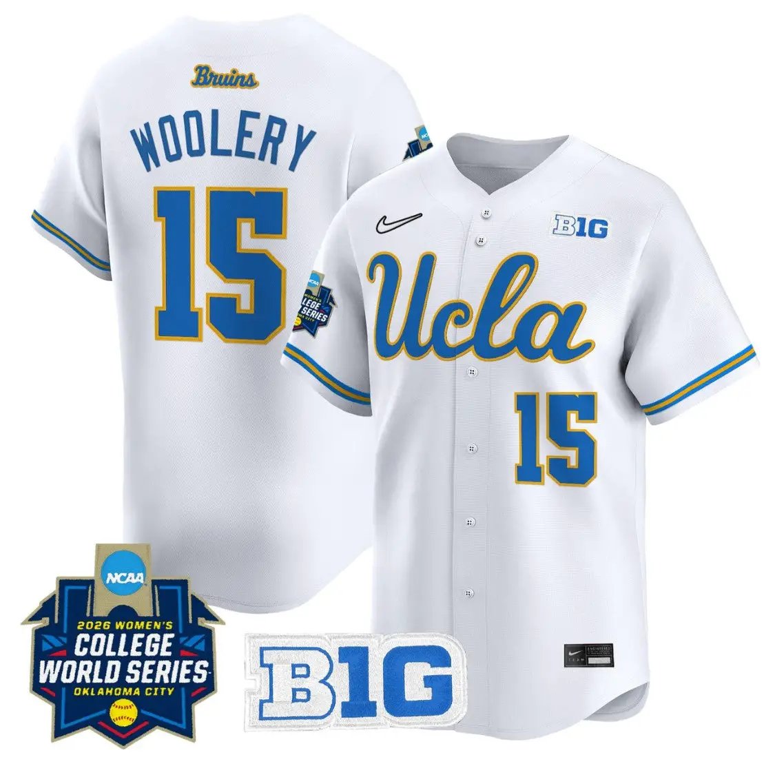 Jordan Woolery Jersey #15 UCLA Bruins Softball 2026 World Series Stitched