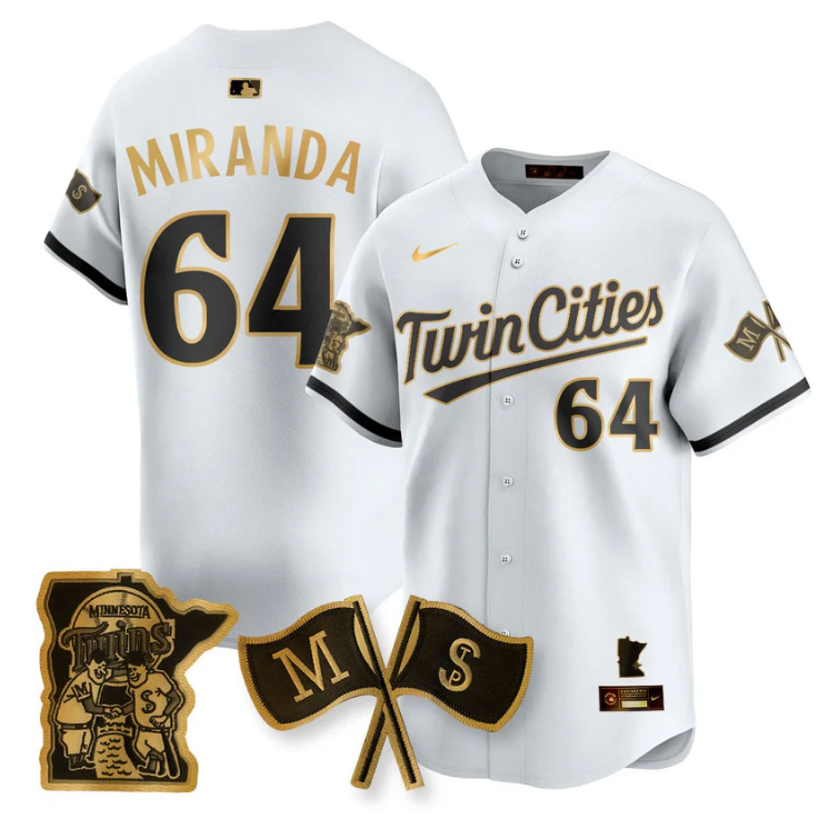 Jose Miranda Jersey #64 Minnesota Twins Alternate Limited Stitched White Gold