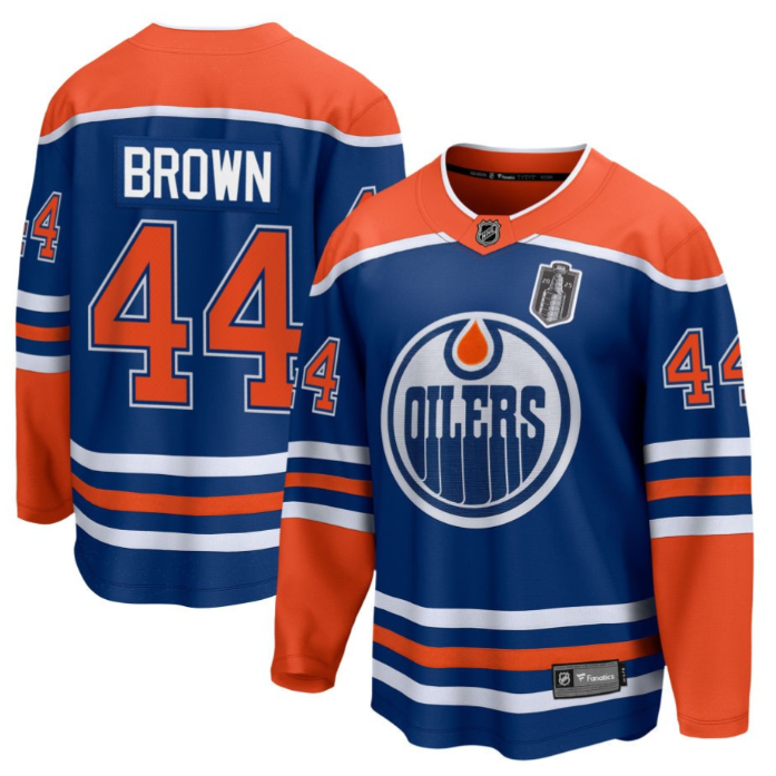 Josh Brown 44 Edmonton Oilers 2025 Stanley Cup Final Home Breakaway Men Jersey Royal