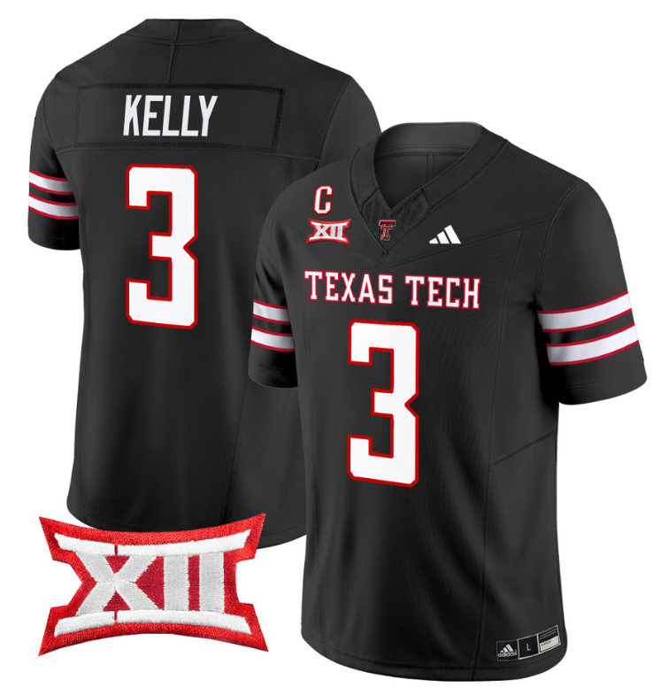 Josh Kelly Jersey #3 Texas Tech Red Raiders Vapor Limited Football Black