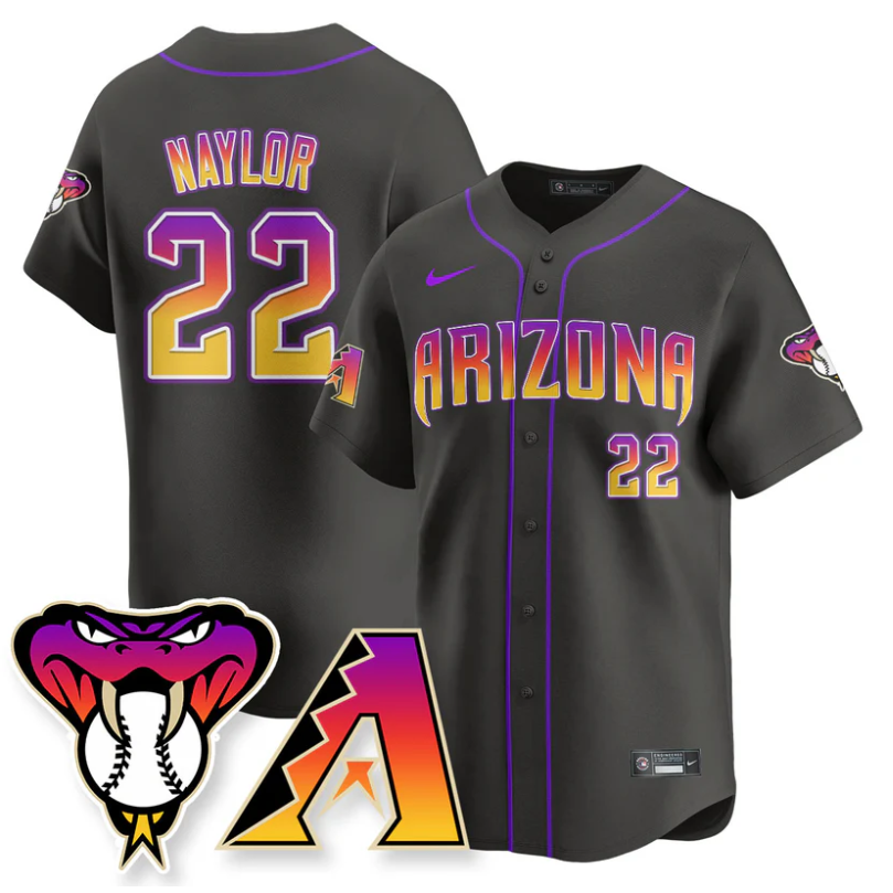 Josh Naylor Jersey #22 Arizona Diamondbacks 2025 City Connect Concept Stitched Black