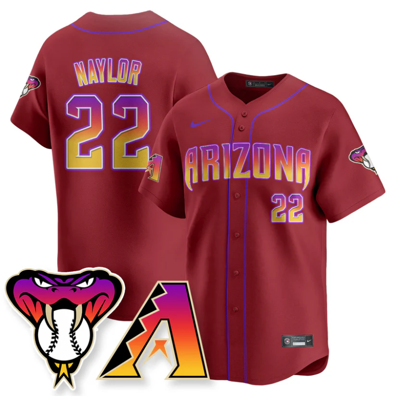 Josh Naylor Jersey #22 Arizona Diamondbacks 2025 City Connect Concept Stitched Red