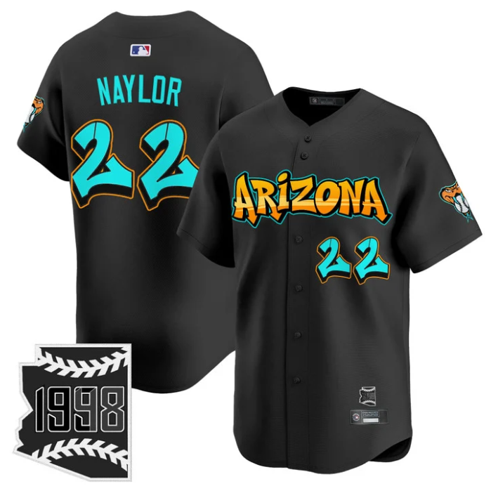 Josh Naylor Jersey #22 Arizona Diamondbacks Graffiti Desert Ink Edition Black