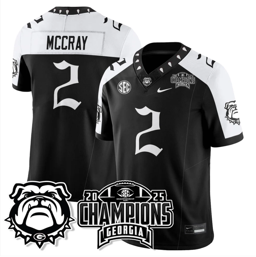 Josh McCray Jersey #2 Georgia Bulldogs Gothic SEC Football Champions