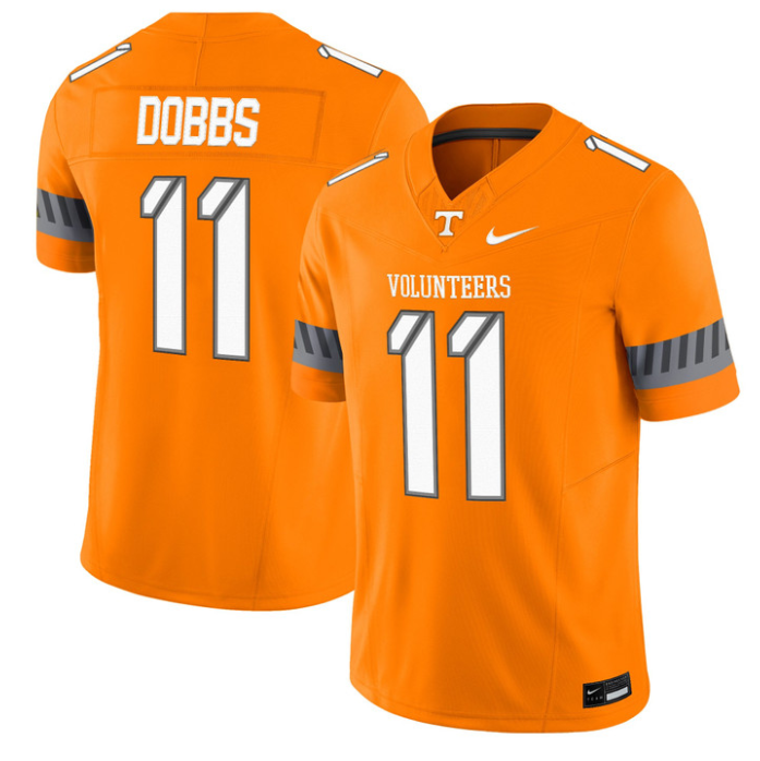 Joshua Dobbs Jersey #11 Tennessee Vols 2025 Smokey Grey Series Stitched Orange
