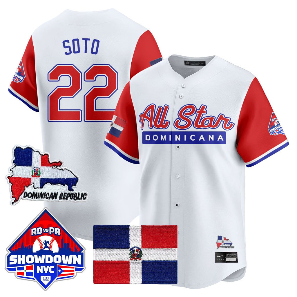 Juan Soto Jersey #22 Dominican Republic Baseball All-Star 2025 Red Sleeves