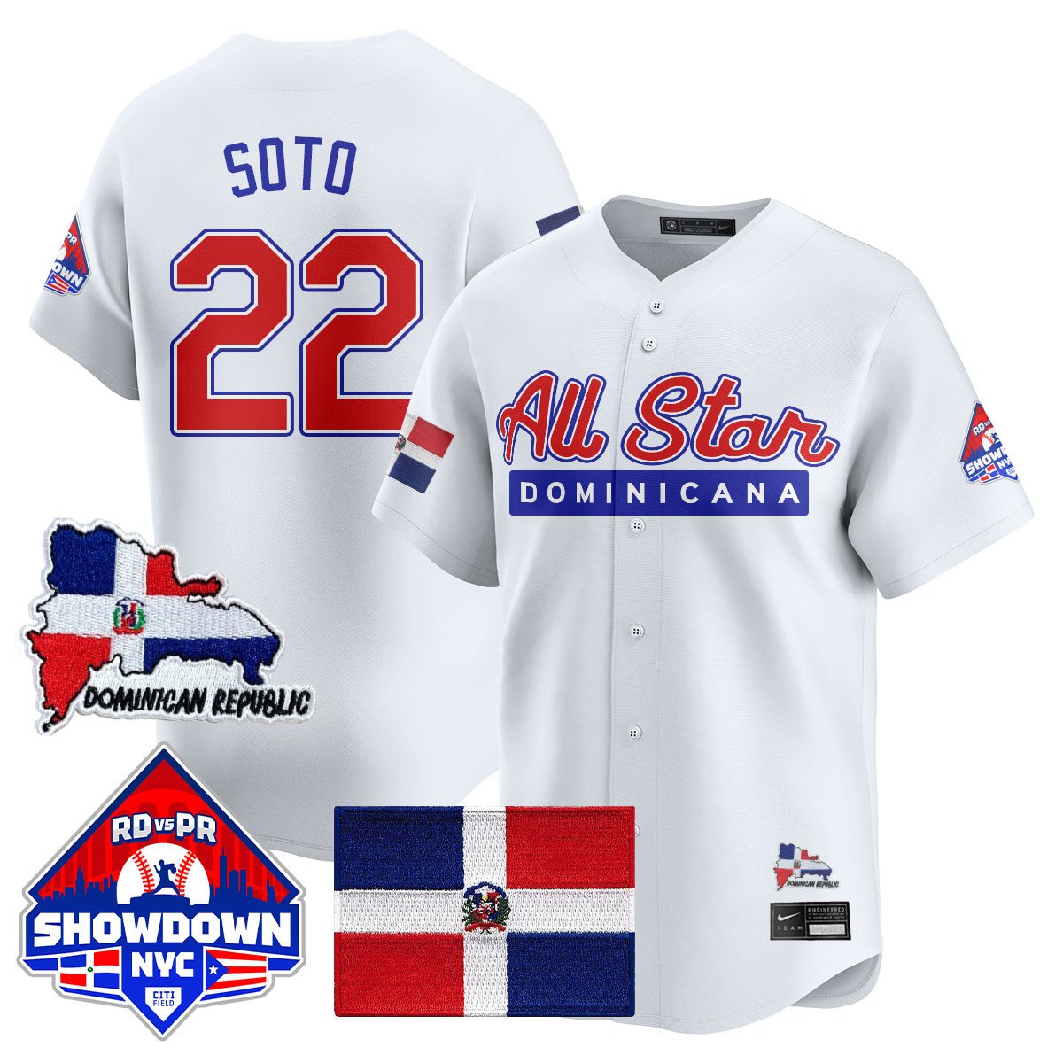 Juan Soto Jersey #22 Dominican Republic Baseball All-Star 2025 White