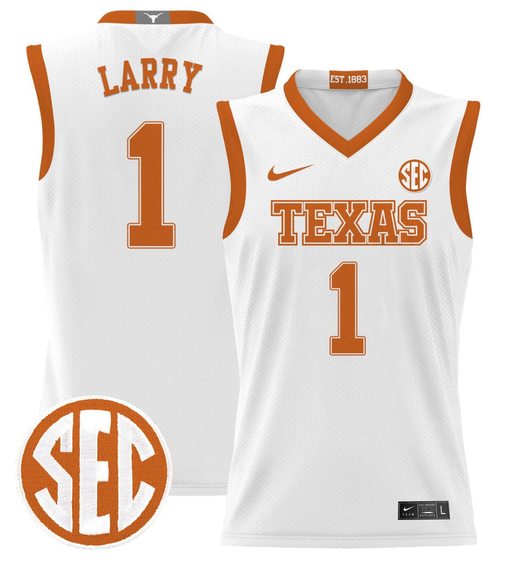 Julian Larry Jersey #1 Texas Longhorns 2024 Lightweight Basketball White