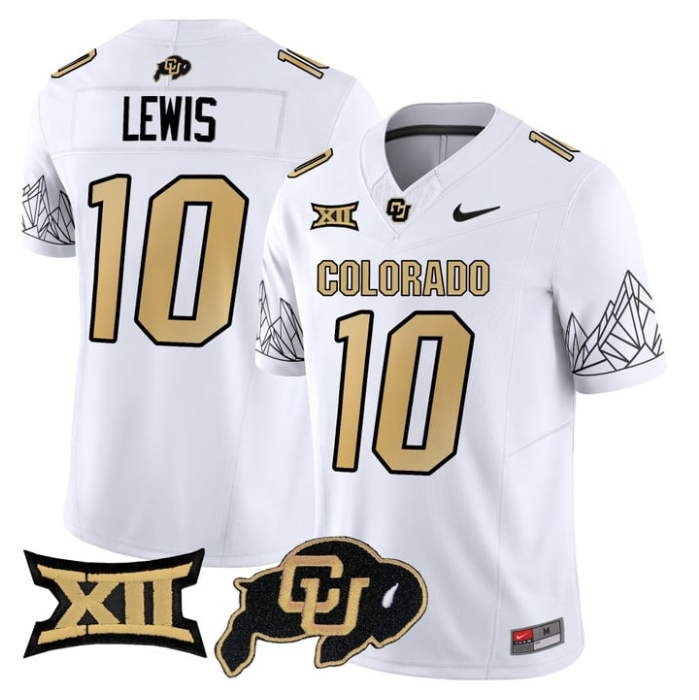 Julian Lewis Jersey #10 Colorado Buffaloes 2025 Limited V2 Stitched White