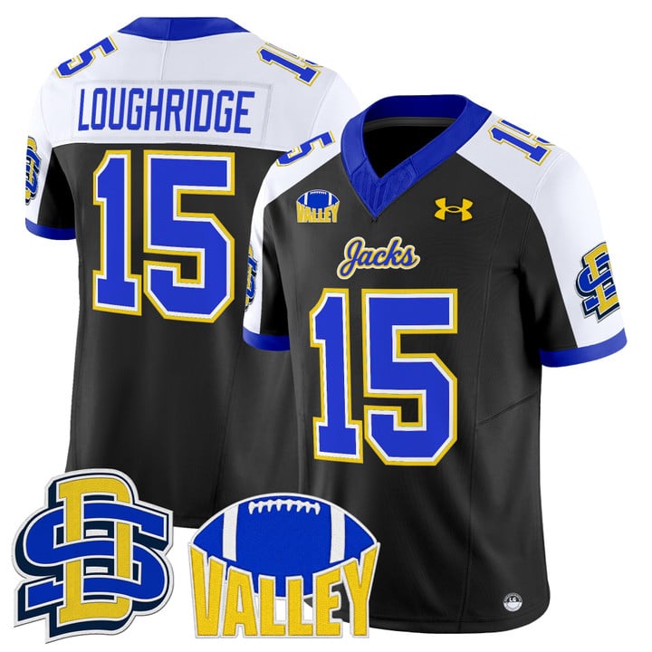 Julius Loughridge Jersey #15 South Dakota State Jackrabbits 2025 Black Alter