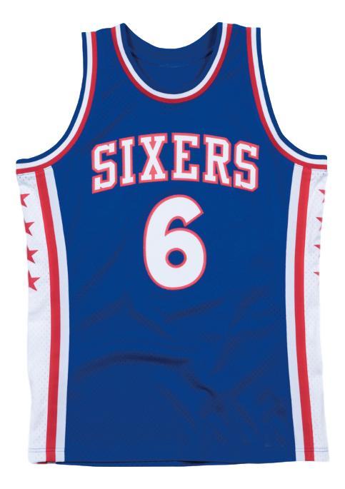 Julius Erving Dr J Jersey #6 Philadelphia Basketball Sewn Blue
