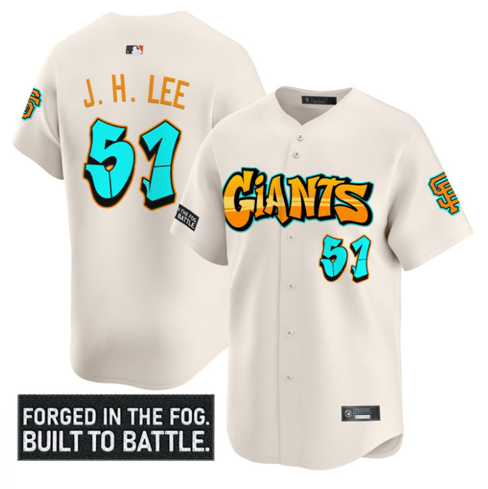 Jung Hoo Lee Jersey #51 San Francisco Giants Graffiti Fog City Drop Cream
