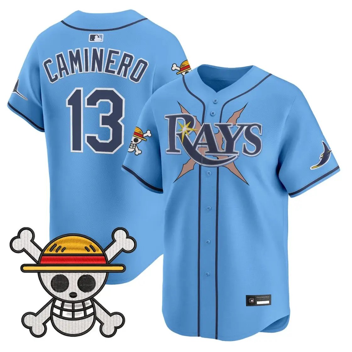 Junior Caminero Jersey #13 Tampa Bay Rays One Piece Premier Stitched