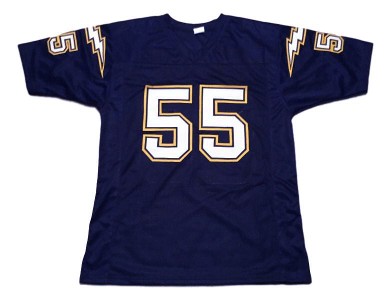 Junior Seau CUSTOM STITCHED Unsigned Football Jersey Blue