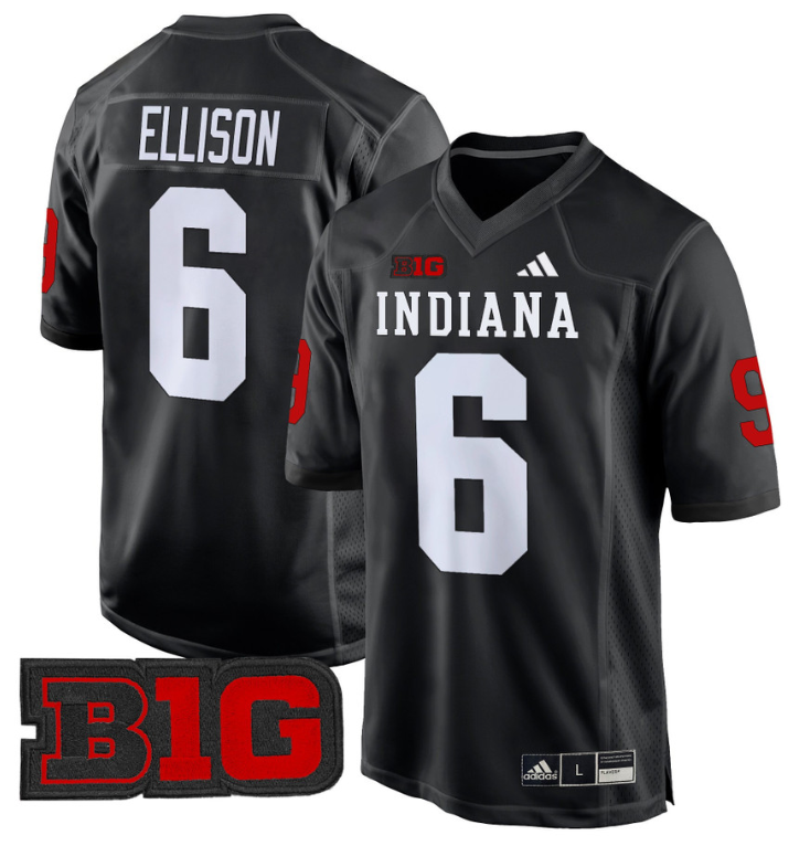 Justice Ellison Jersey #6 Indiana Hoosiers 2024 Game V2 Football Black