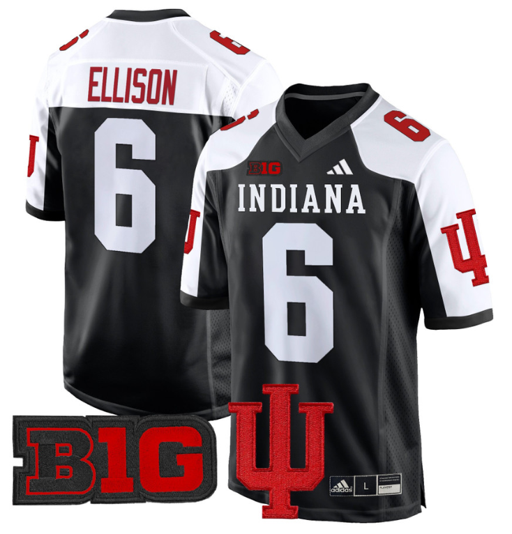 Justice Ellison Jersey #6 Indiana Hoosiers 2024 Game V2 Football Black Alternate