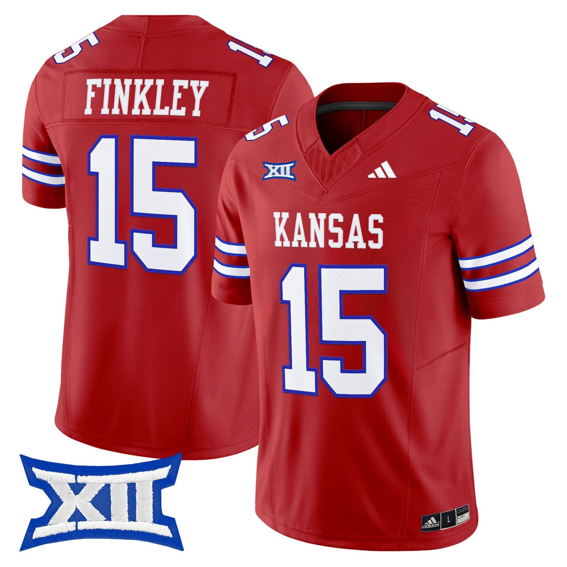Justice Finkley Jersey #15 Kansas Jayhawks 2025 Vapor Limited Stitched Red