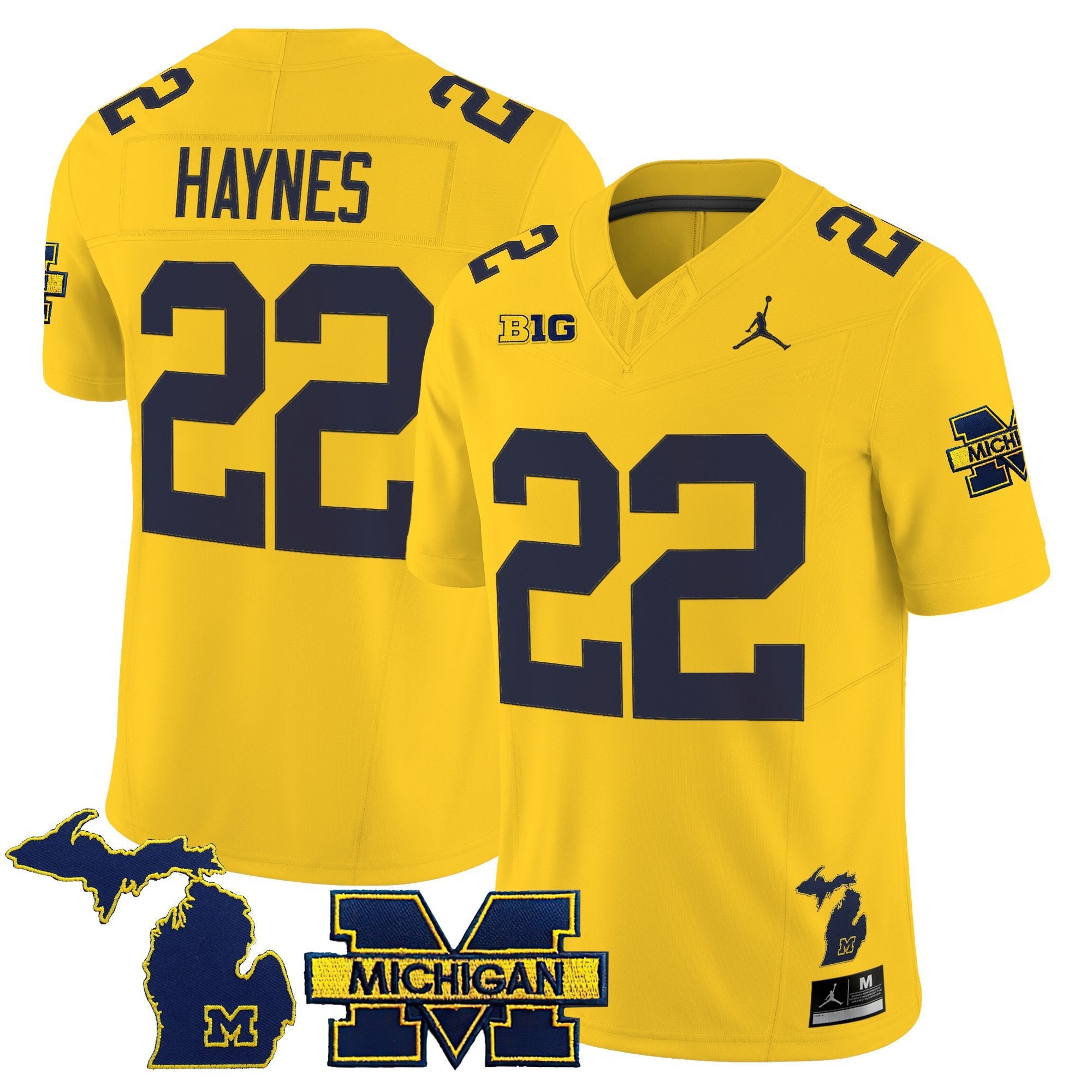 Justice Haynes Jersey #22 Michigan Wolverines 2025 Stitched Maize