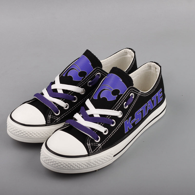 Kansas State Wildcats Limited Print NCAA College Students Low Top Canvas Shoes Sport Sneakers 1