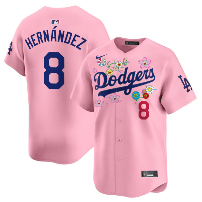 Kike Hernandez Jersey #8 Dodgers x Takashi Murakami 2025 Vapor Limited Stitched White