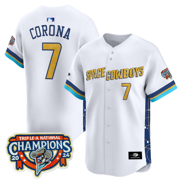 Kenedy Corona Jersey #7 Sugar Land Space Cowboys Championship Patch Vapor Premier Limited Stitched