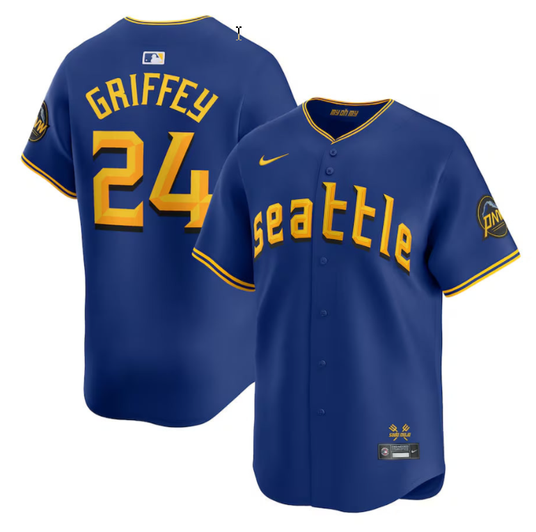 Ken Griffey Jr. Seattle Mariners Royal City Connect Retired Vapor Limited Jersey - All Stitched