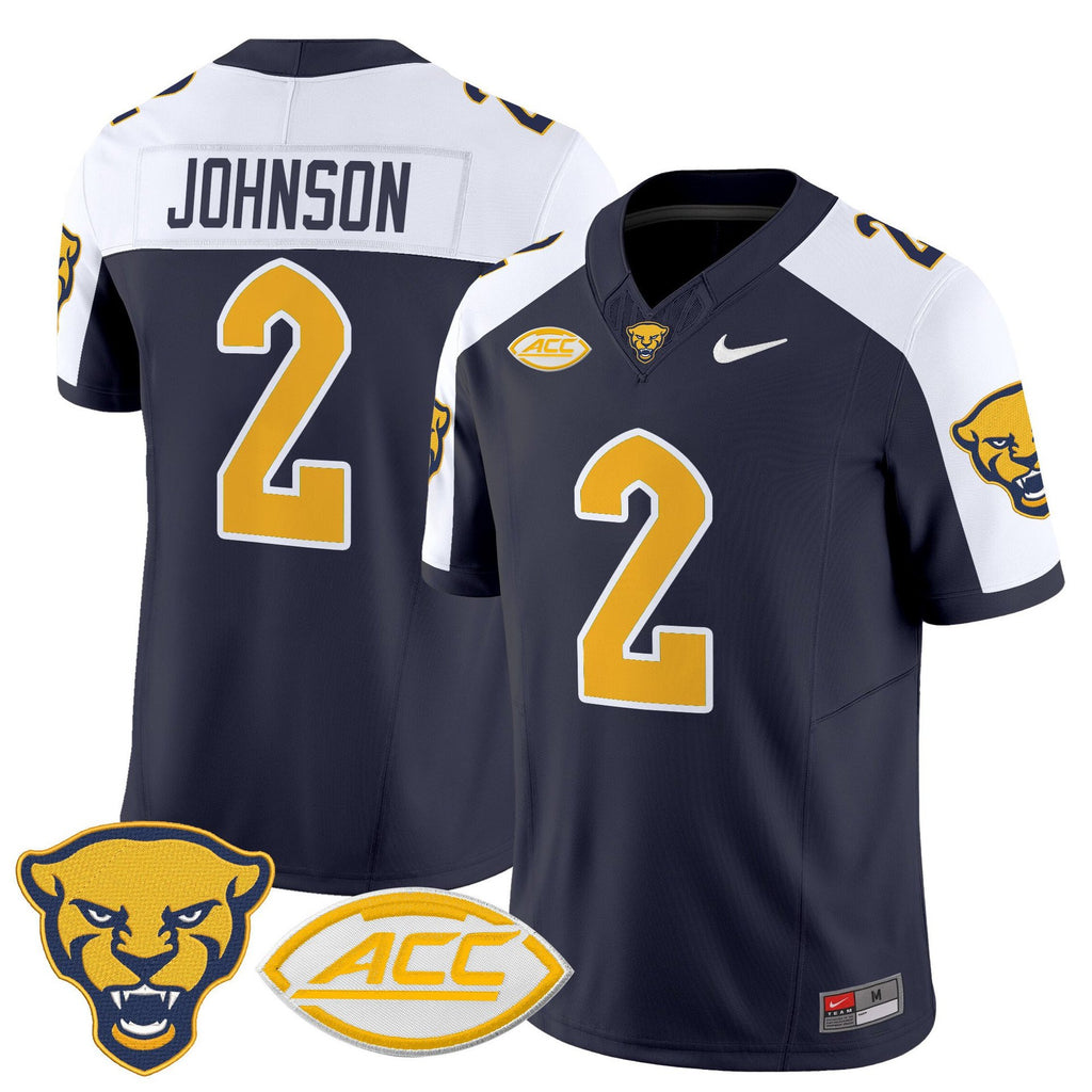 Kenny Johnson Jersey #2 Pittsburgh Panthers 2025 Limited Stitched Navy Alter