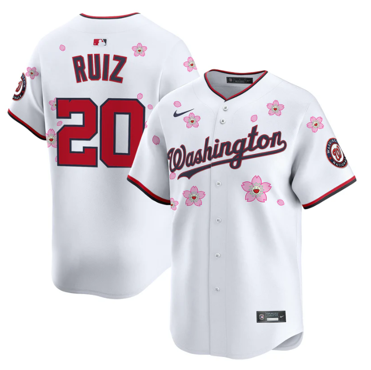 Keibert Ruiz Jersey #20 Washington Nationals Cherry Blossom Vapor Premier Limited Stitched White