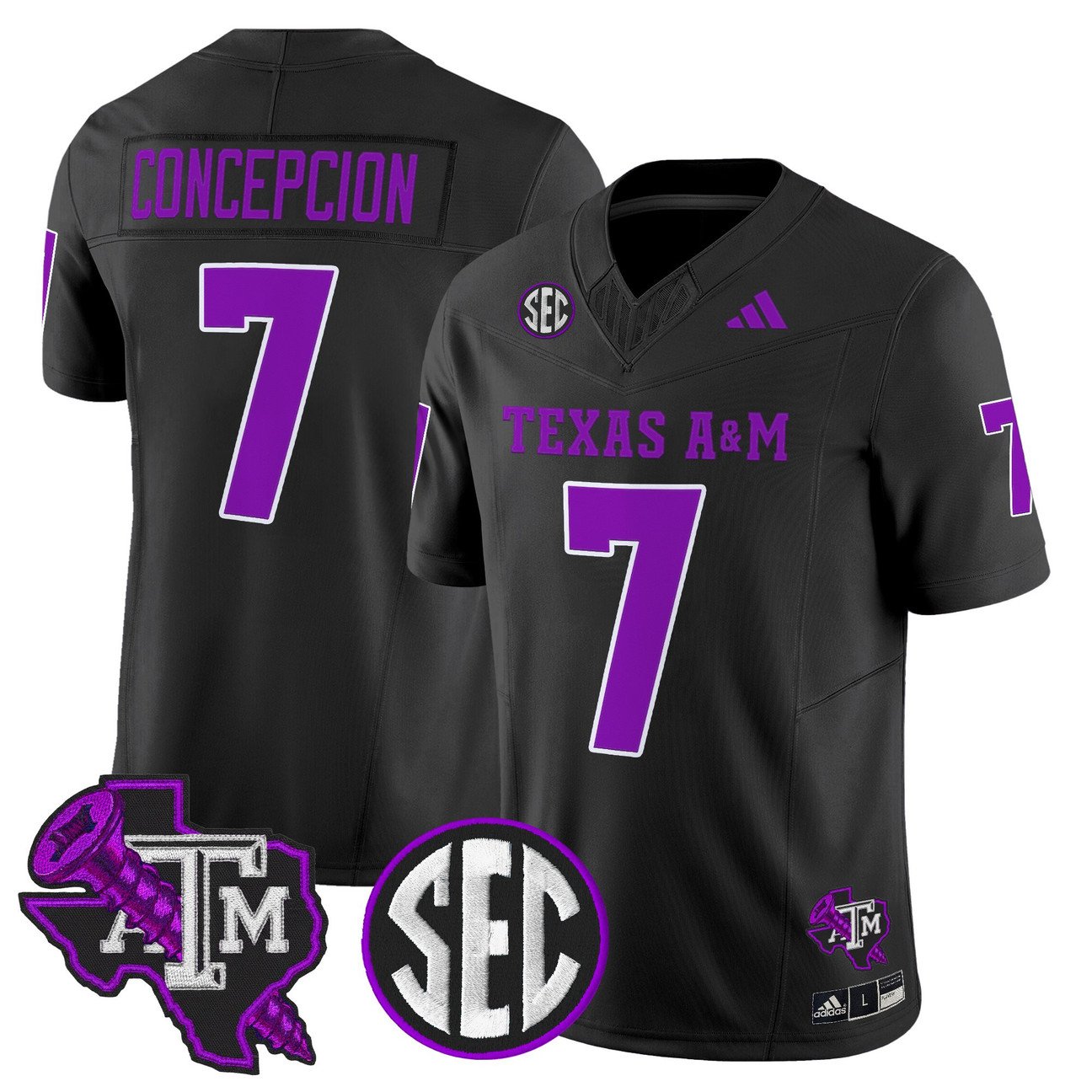KC Concepcion Jersey #7 Texas A&M Aggies DJ Screw Vapor Limited Stitched