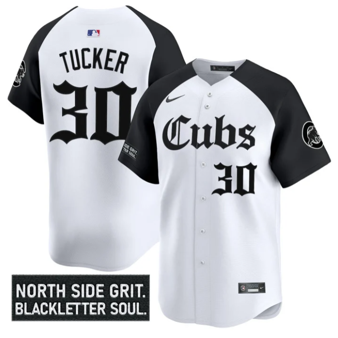 Kyle Tucker Jersey #30 Chicago Cubs Gothic North Side Edition Vapor Limited Stitched Alternate