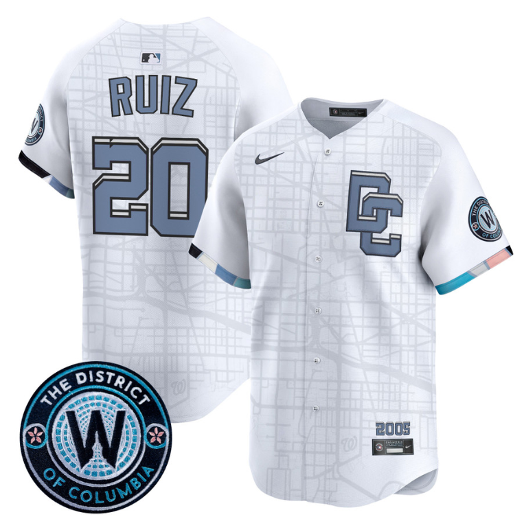 Keibert Ruiz Jersey #20 Washington Nationals 2025 City Connect Premier Limited Stitched White