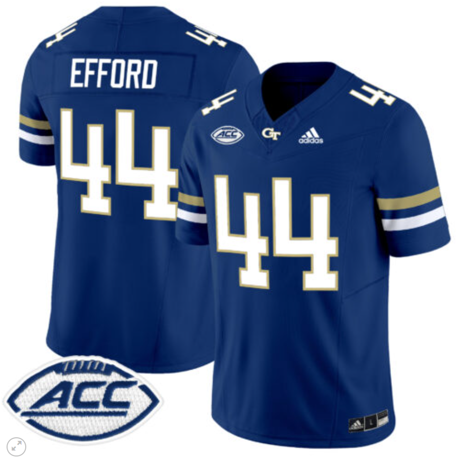 Kyle Efford Jersey #44 Georgia Tech Yellow Jackets Vapor Limited Football Navy