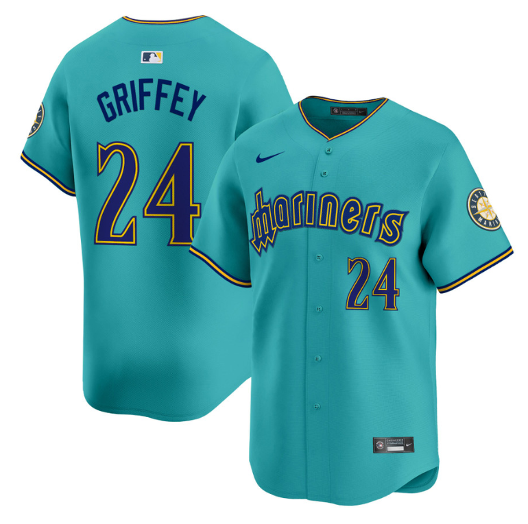 Ken Griffey Jr Jersey #24 Seattle Mariners 2025 Vapor Premier Limited Stitched Aqua