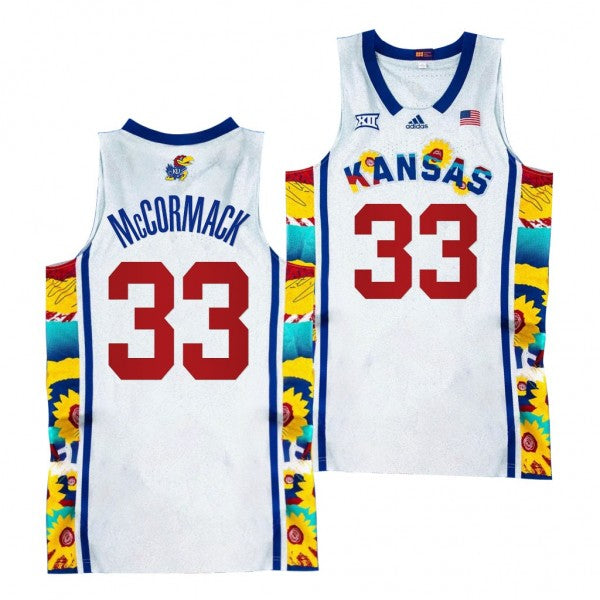 Kansas Jayhawks #33 David McCormack Jersey 2022 Sunflower Showdown White Basketball Jerseys