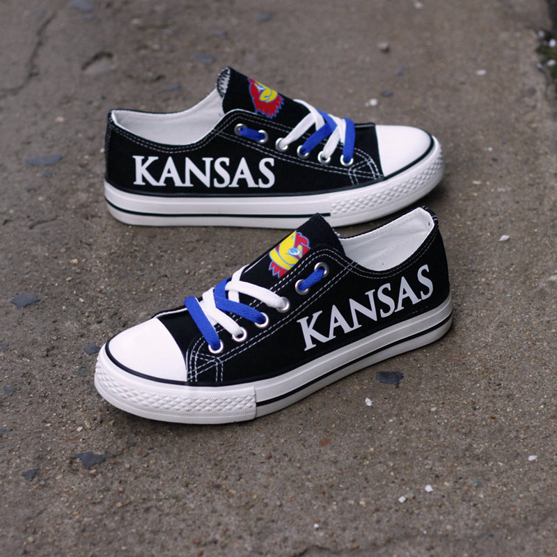 Kansas Jayhawks Limited Print NCAA College Students Low Top Canvas Shoes Sport Sneakers 1
