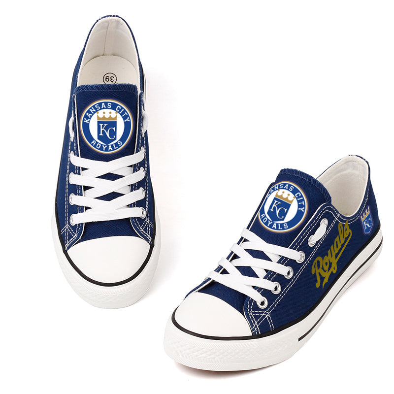 Kansas City Royals Limited Print MLB Baseball Fans Low Top Canvas Shoes Sport Sneakers T-DAC177L