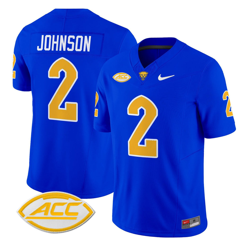Kenny Johnson Jersey #2 Pittsburgh Panthers 2025 Limited Stitched Royal