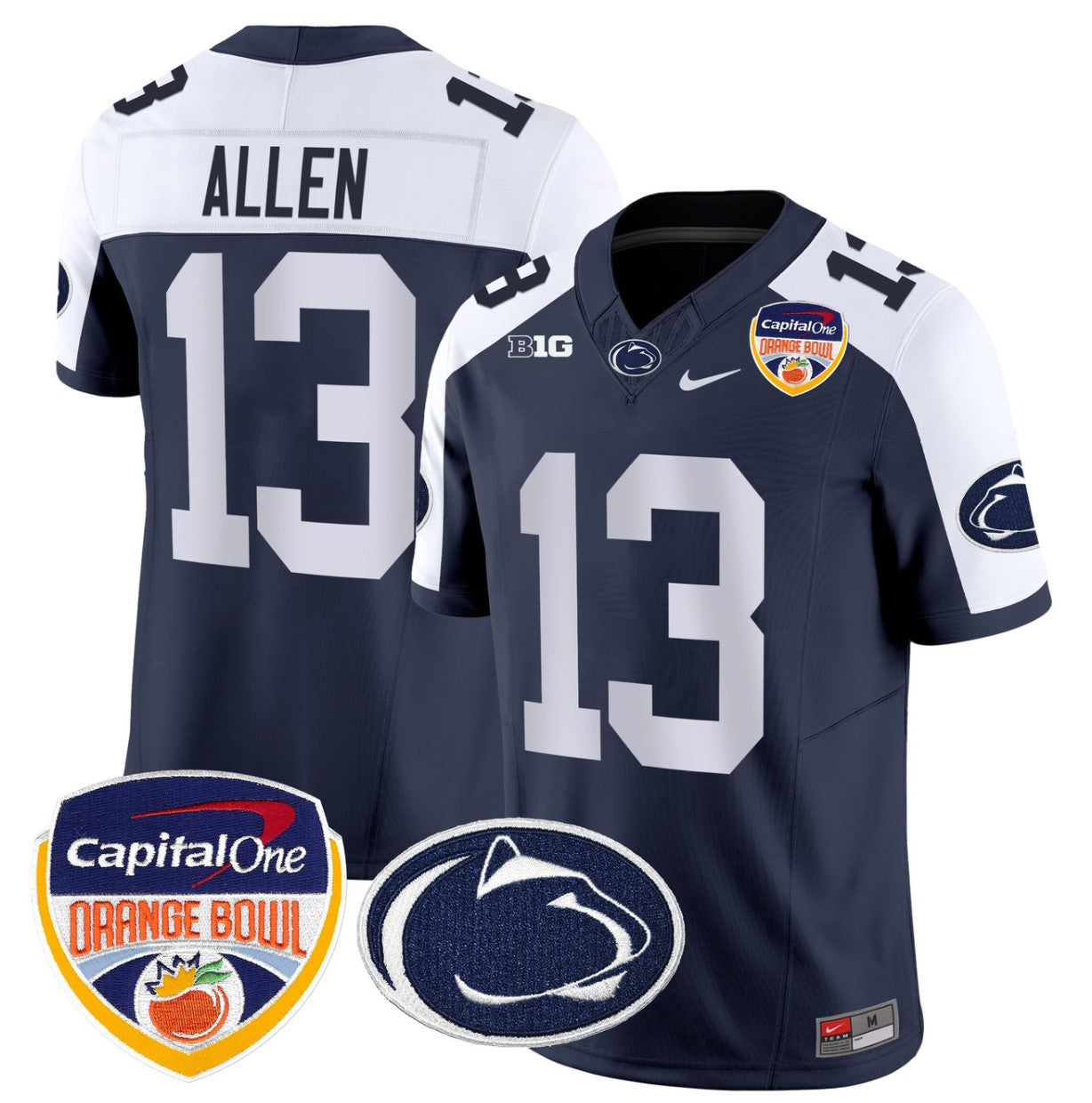 Kaytron Allen Jersey #13 Penn State Orange Bowl Patch Stitched Navy Alternate