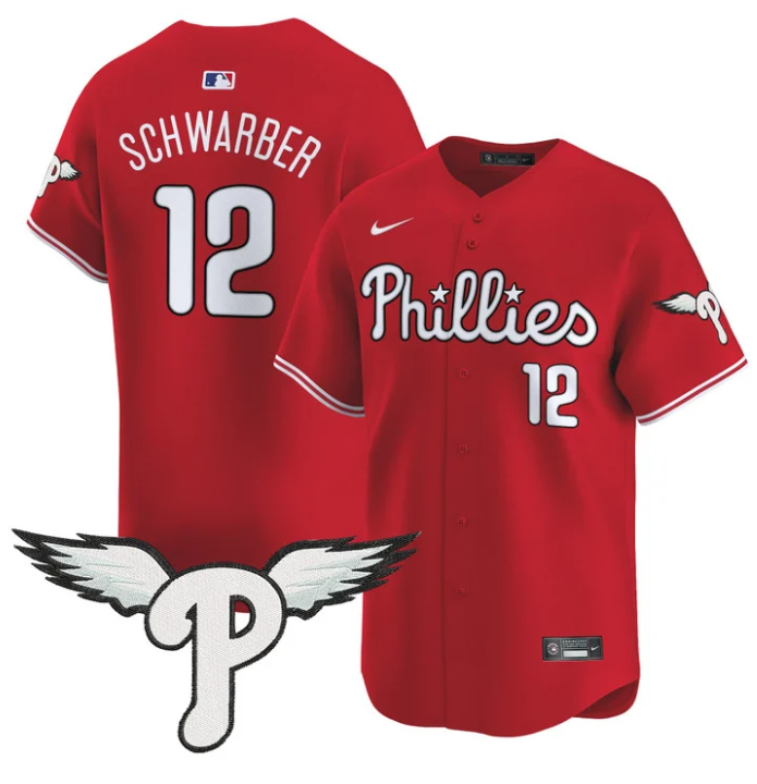 Kyle Schwarber Jersey #12 Philadelphia Phillies 2025 Vapor Premier Limited Stitched Red