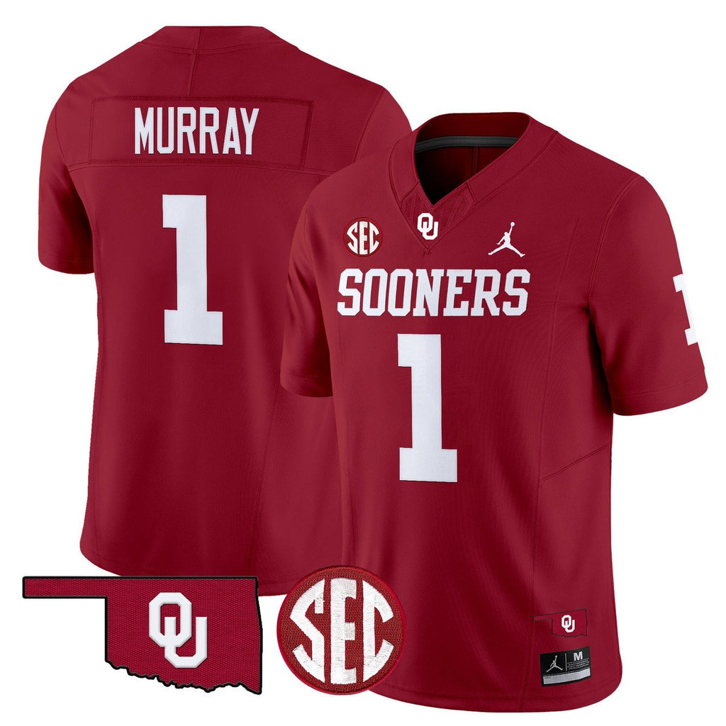 Kyler Murray Jersey #1 Oklahoma Sooners 2025 Limited Stitched Crimson