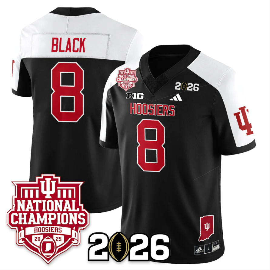 Kaelon Black Jersey #8 Indiana Hoosiers 2025 National Champions Stitched Black Alternate