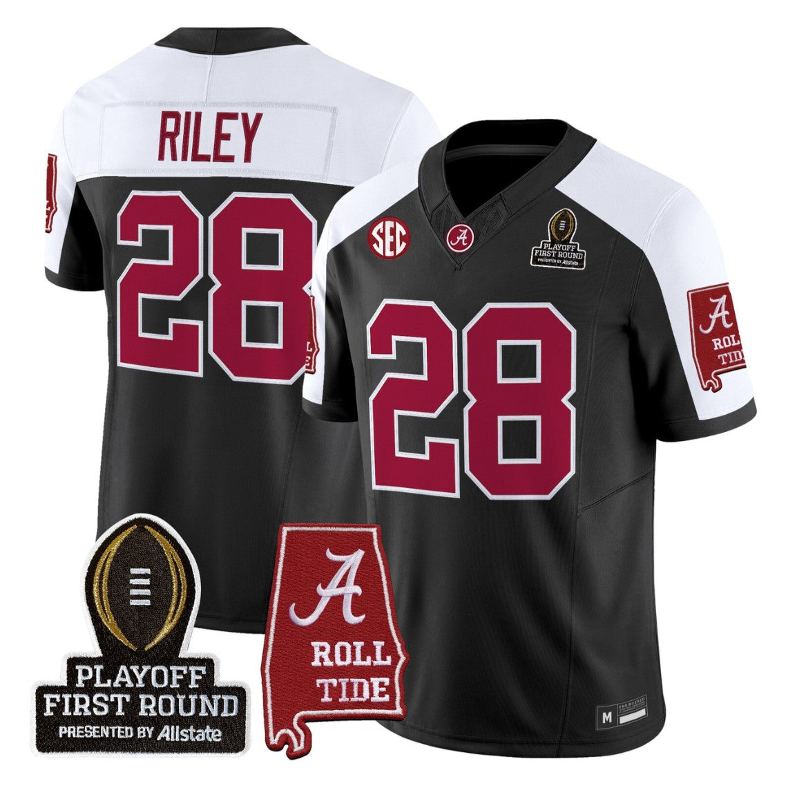 Kevin Riley Jersey #28 Alabama Crimson 2025 Playoff First Round Stitched