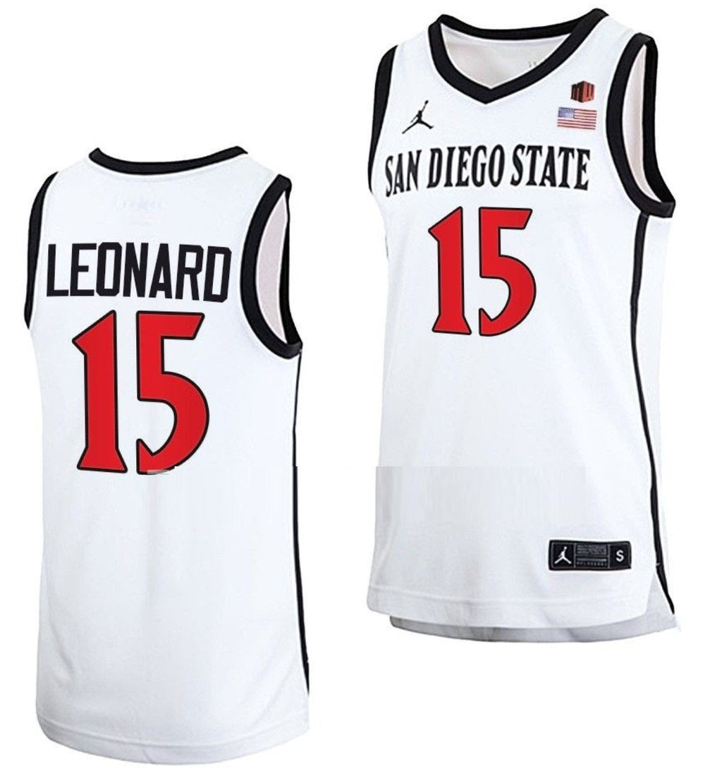 Kawhi Leonard Jersey San Diego State Aztecs College Basketball Home White #15
