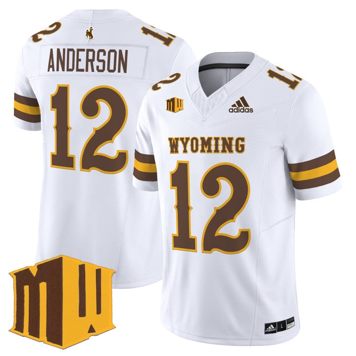 Kaden Anderson Jersey #12 Wyoming Cowboys 2025 Vapor Limited Stitched White