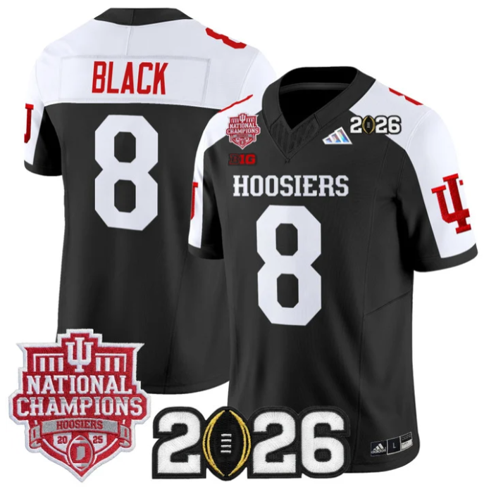Kaelon Black Jersey #8 Hoosiers 2025 National Champions 2026 Patch