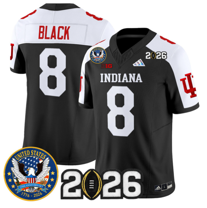 Kaelon Black Jersey #8 Hoosiers United States 250th Patch V2 Stitched
