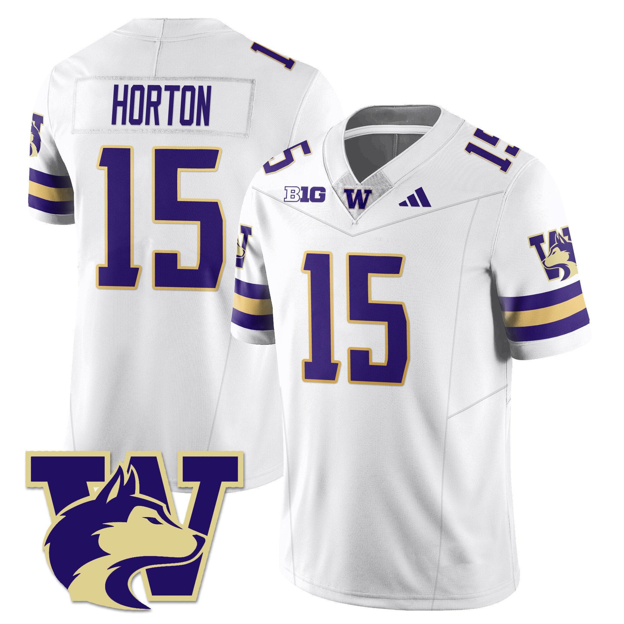 Kai Horton Jersey #15 Washington Husky Football 2025 Stitched White