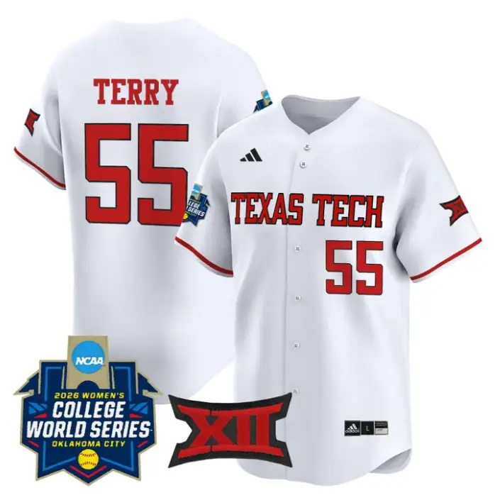 Kaitlyn Terry Jersey #55 Red Raiders Softball 2026 World Series (WCWS)